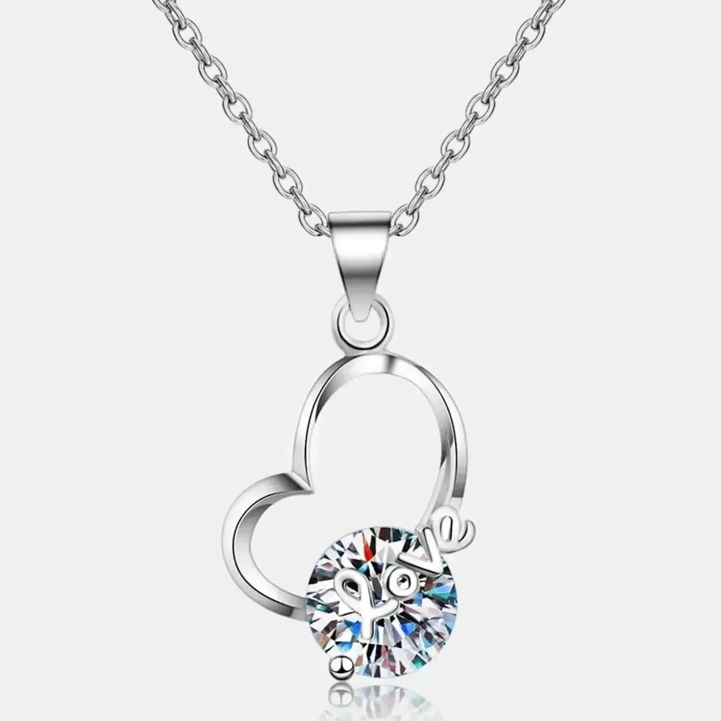 2 Carat Moissanite Heart 925 Sterling Silver Necklace - Bad Moms Club
