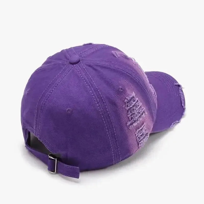 Distressed Adjustable Cotton Baseball Cap - Bad Moms Club