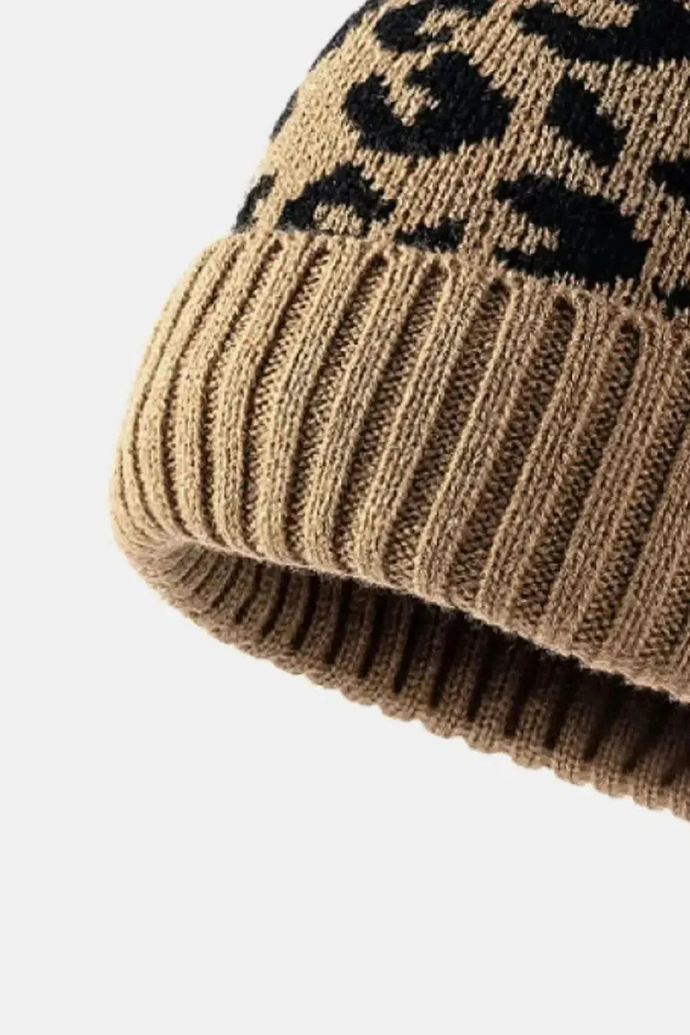 Leopard Pom-Pom Cuffed Beanie - Bad Moms Club