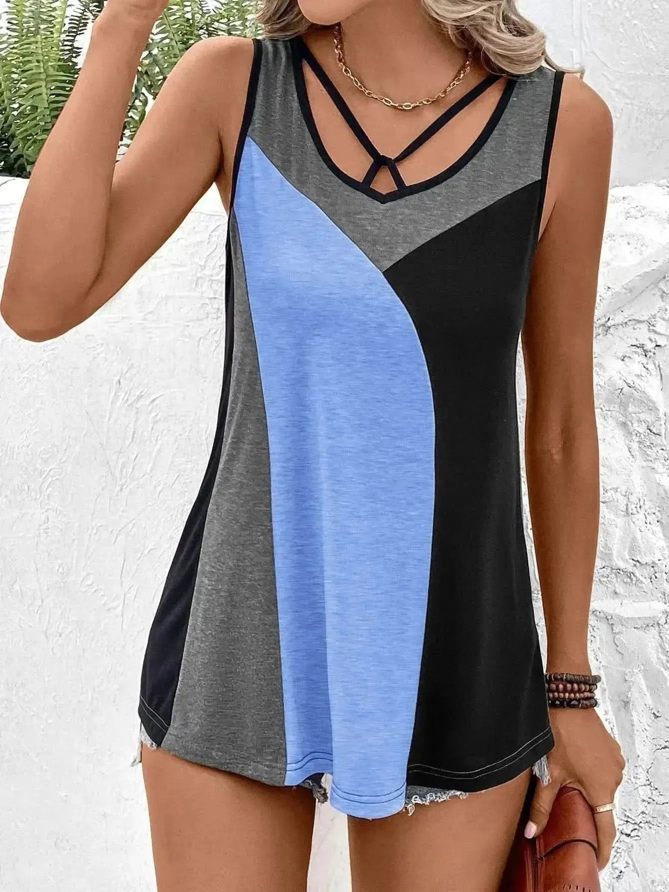 Ivy Lane Color Block Tank Top - Bad Moms Club