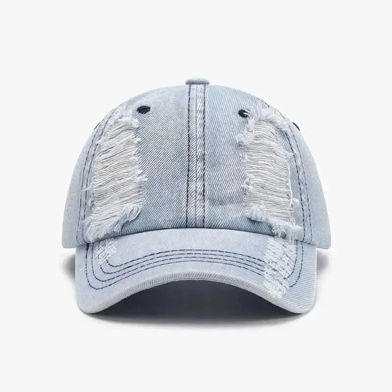 Distressed Cotton Baseball Cap - Bad Moms Club
