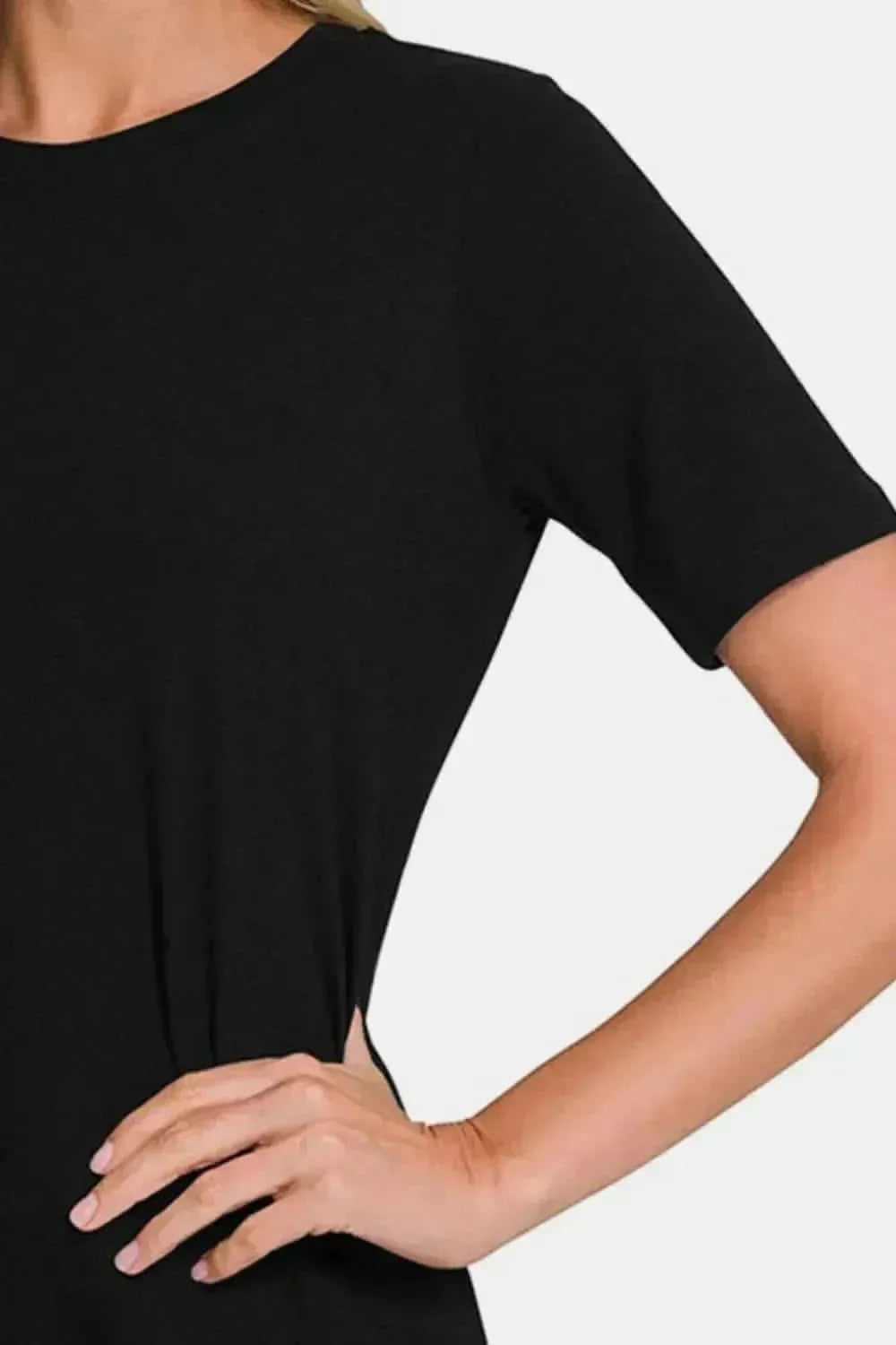 Zenana Full Size Crew Neck Short Sleeve T-Shirt - Bad Moms Club