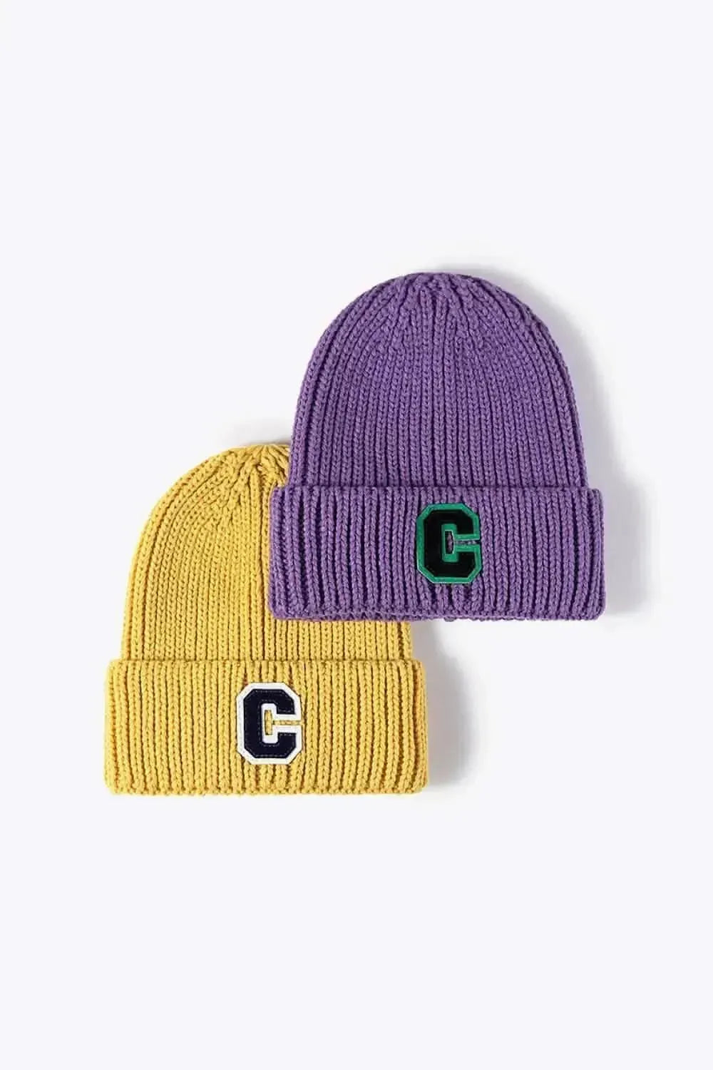Letter C Patch Cuffed Beanie - Bad Moms Club