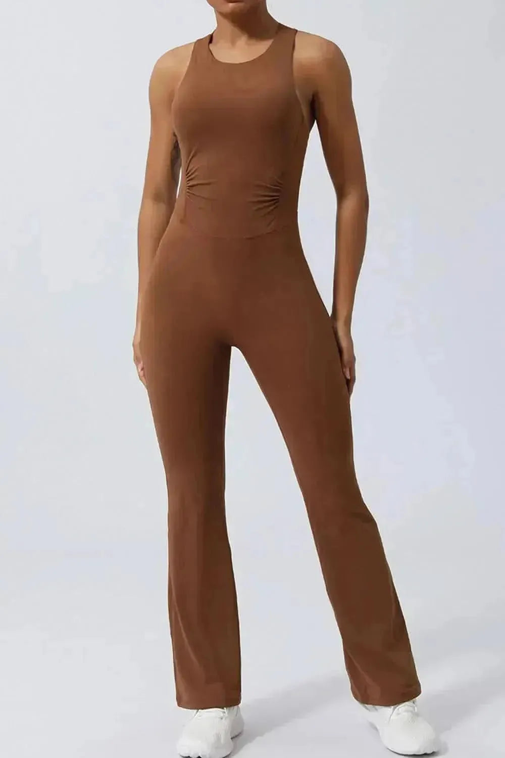 Crisscross Wide Strap Sleeveless Jumpsuit - Bad Moms Club