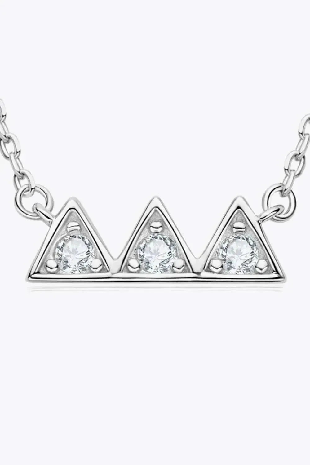 Moissanite Triangle Platinum-Plated Necklace - Bad Moms Club