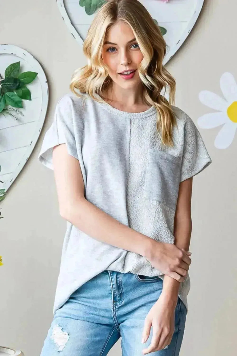 Heimish Full Size Pocketed Round Neck Short Sleeve T-Shirt - Bad Moms Club
