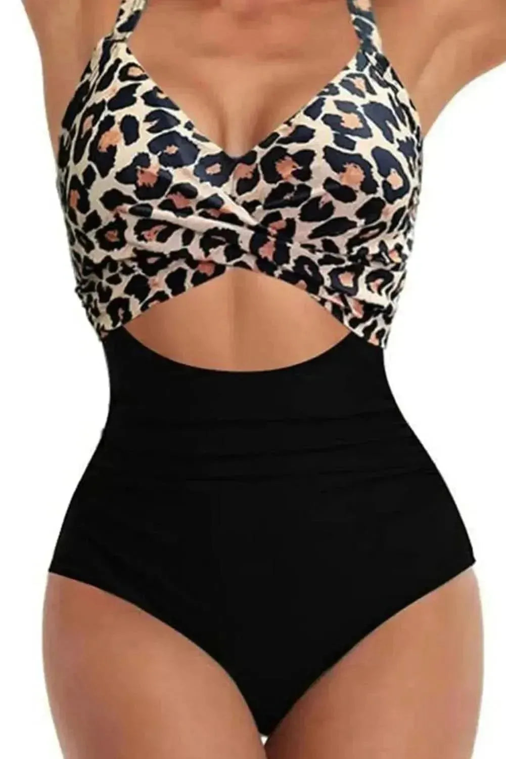 Tied Crisscross Cutout One-Piece Swimwear - Bad Moms Club