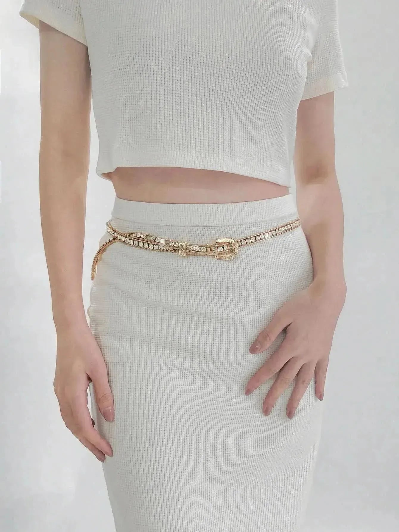 Rhinestone Metal Belt - Bad Moms Club