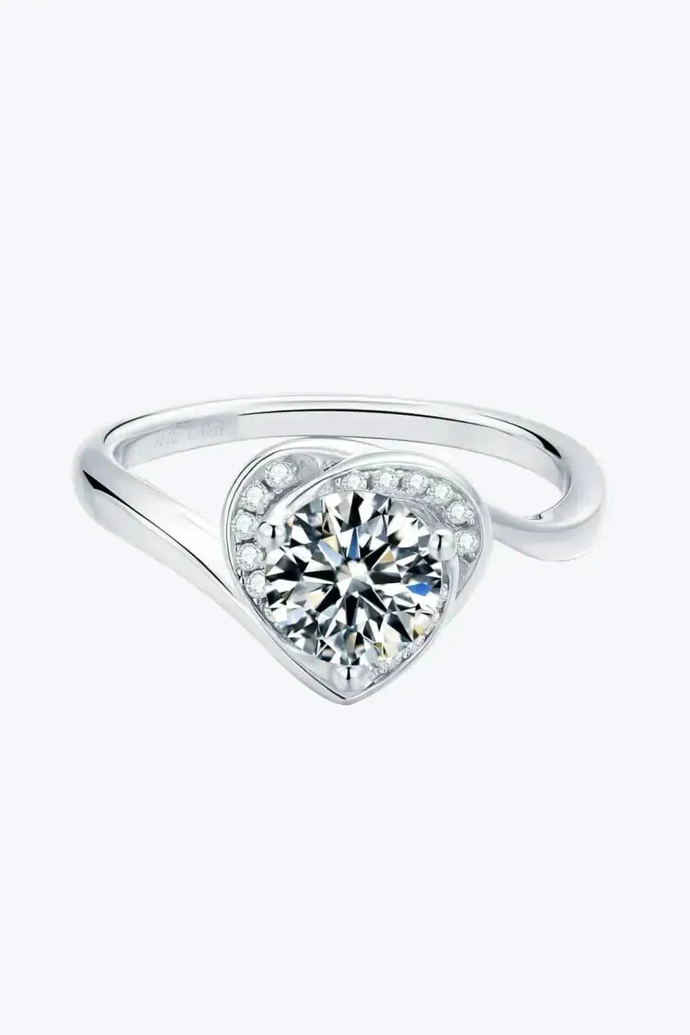 1 Carat Moissanite 925 Sterling Silver Heart Ring - Bad Moms Club