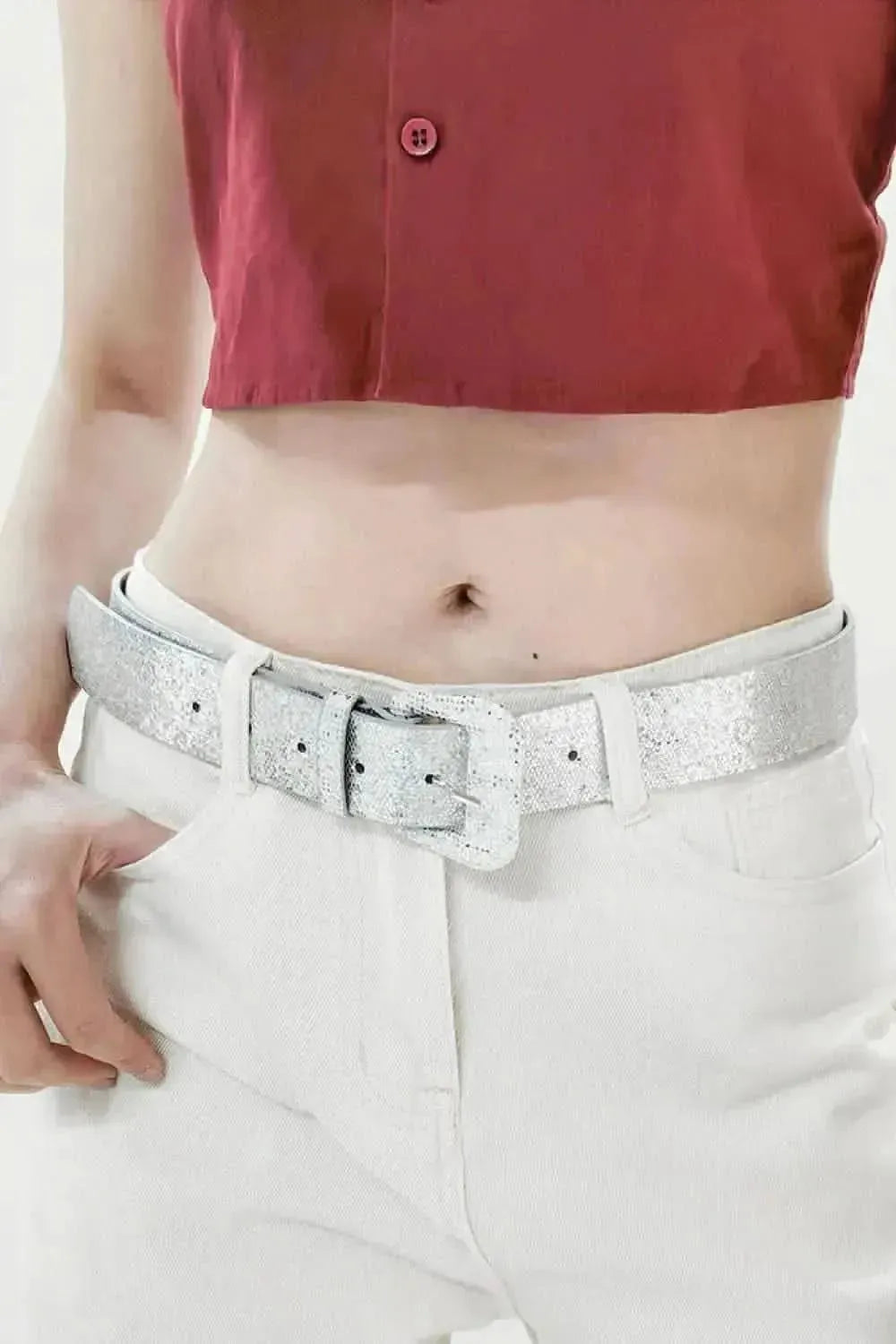 Glitter PU Leather Belt - Bad Moms Club