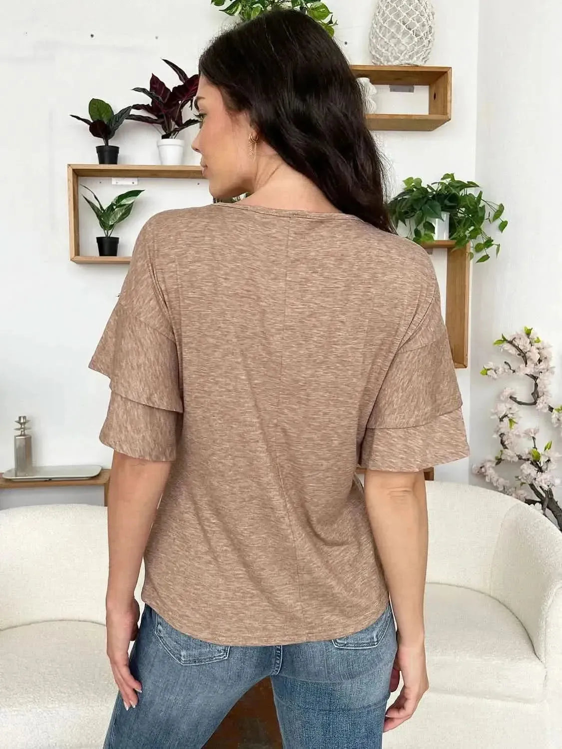 V-Neck Half Sleeve Blouse - Bad Moms Club