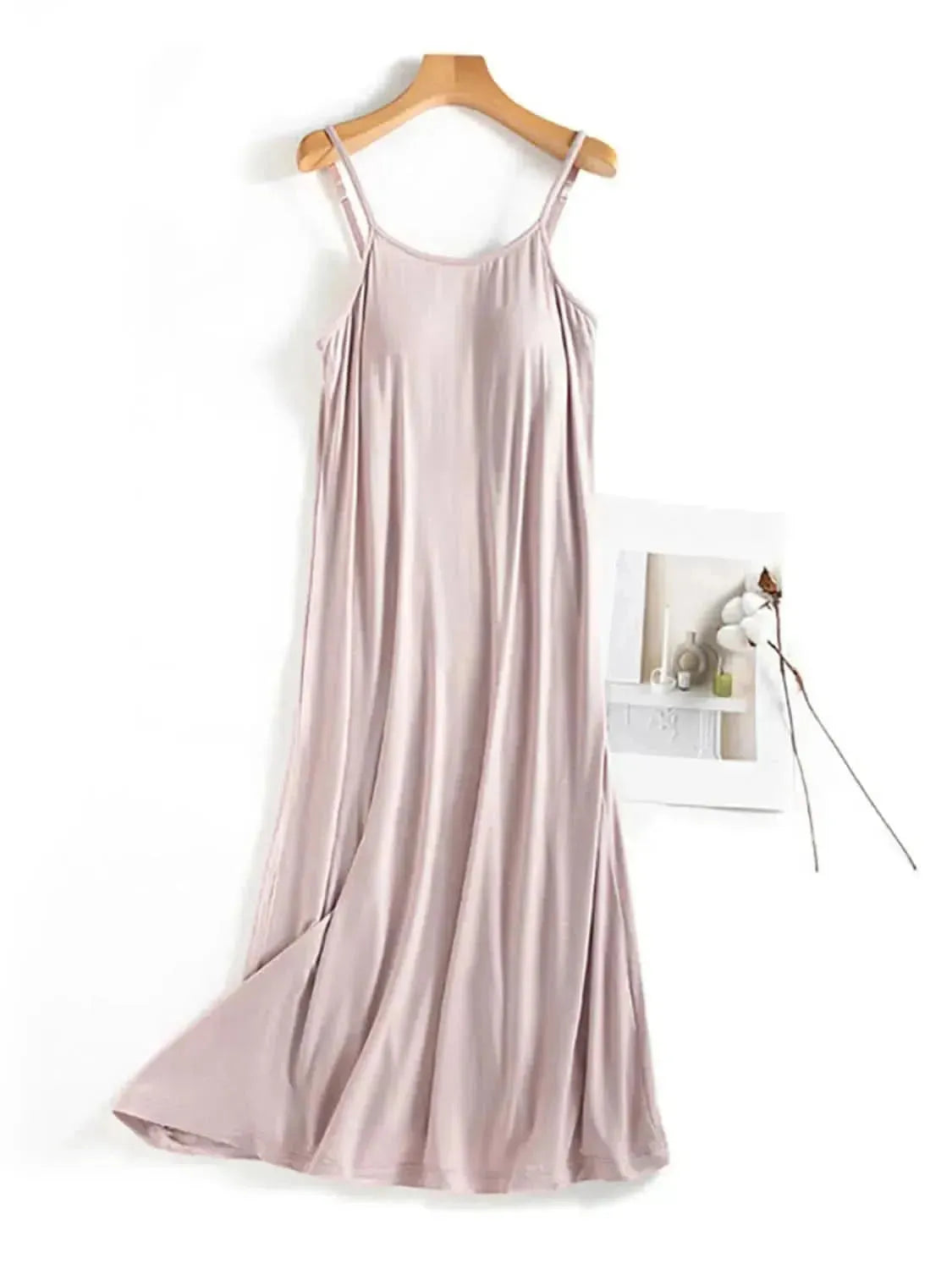 Scoop Neck Midi Cami Dress with Bra - Bad Moms Club