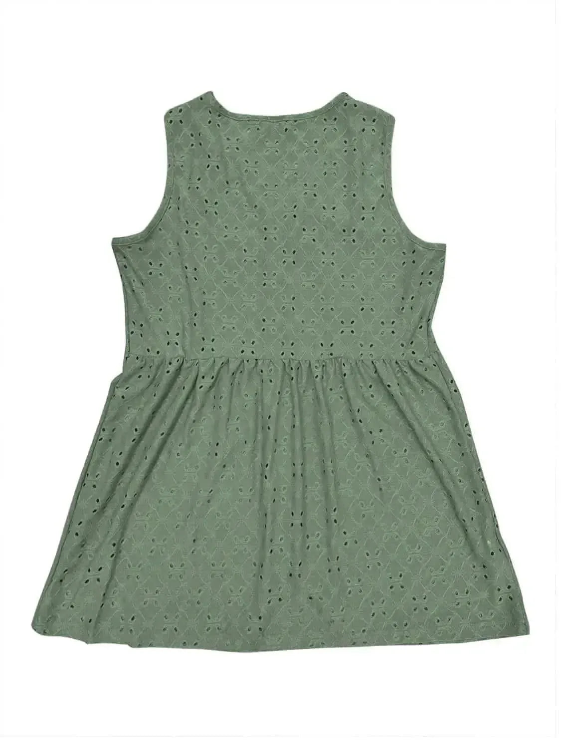 Full Size Eyelet Button Up V-Neck Tank - Bad Moms Club