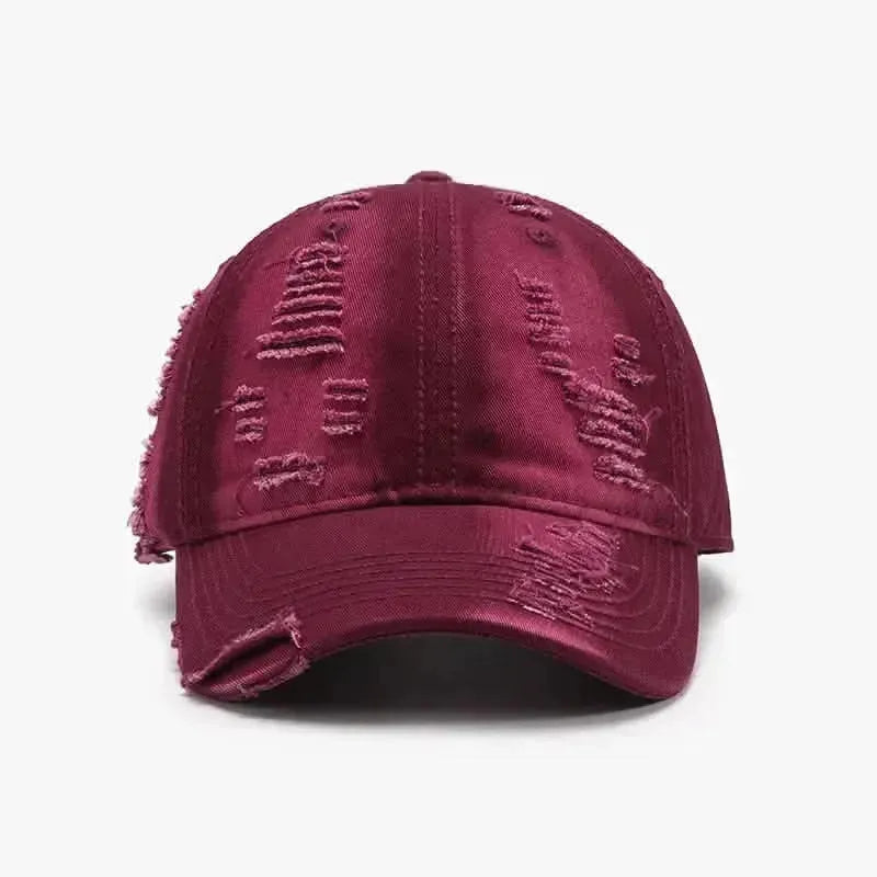 Distressed Adjustable Cotton Baseball Cap - Bad Moms Club