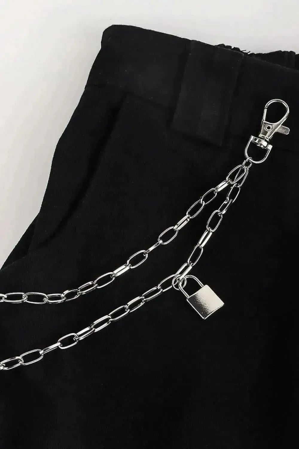 Double Layered Iron Chain Belt with Lock Charm - Bad Moms Club