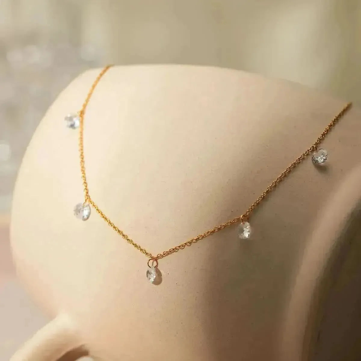 Stainless Steel Rhinestone Charm Necklace - Bad Moms Club