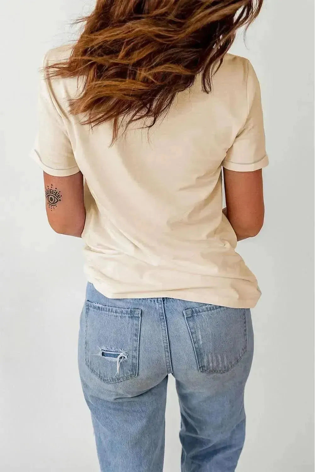 Corn Letter Graphic Cuffed Tee - Bad Moms Club