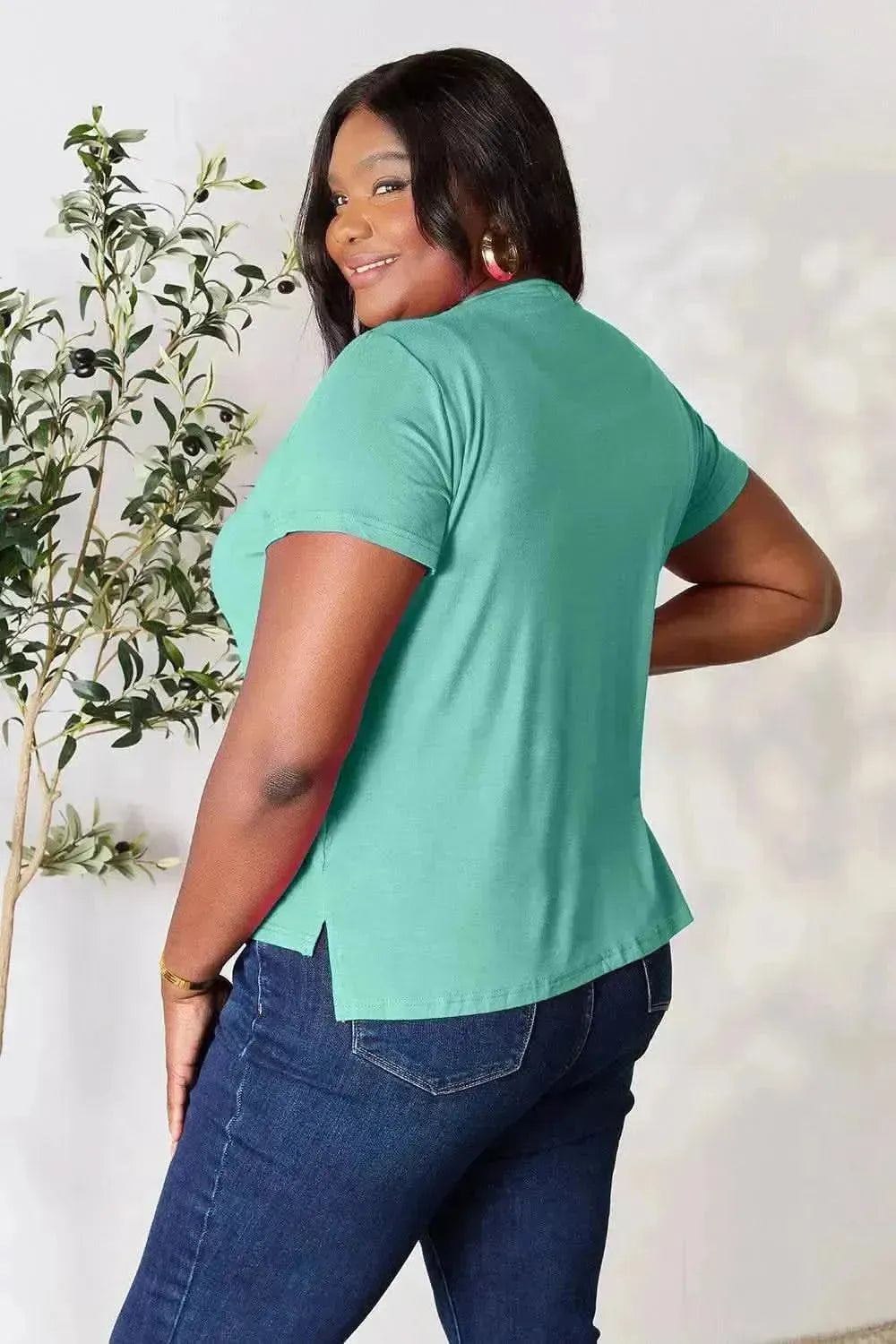 Basic Bae Full Size Round Neck Short Sleeve T-Shirt - Bad Moms Club