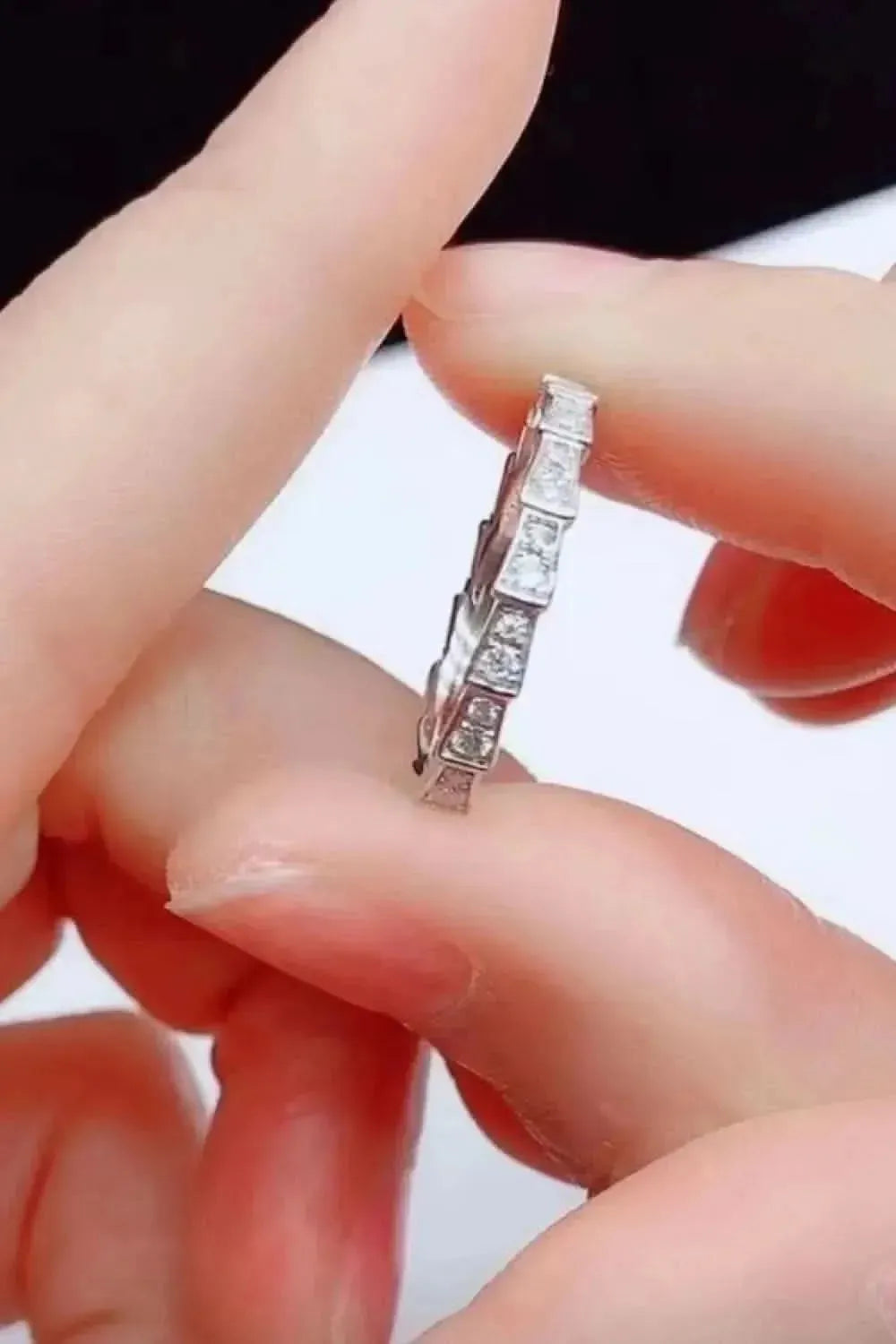 Shiny 3 Carat Moissanite Platinum-Plated Ring - Bad Moms Club