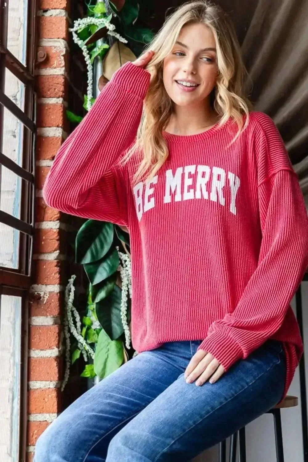 Heimish Ribbed Exposed Seam Long Sleeve T-Shirt - Bad Moms Club