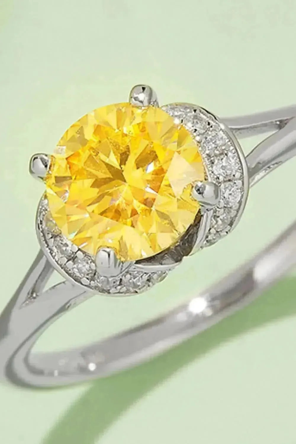 1 Carat Moissanite 4-Prong 925 Sterling Silver Ring - Bad Moms Club