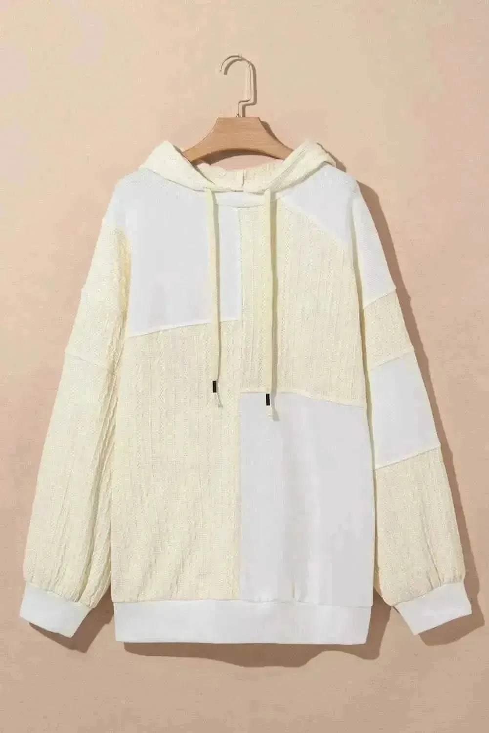 Plus Size Drawstring Color Block Long Sleeve Hoodie - Bad Moms Club