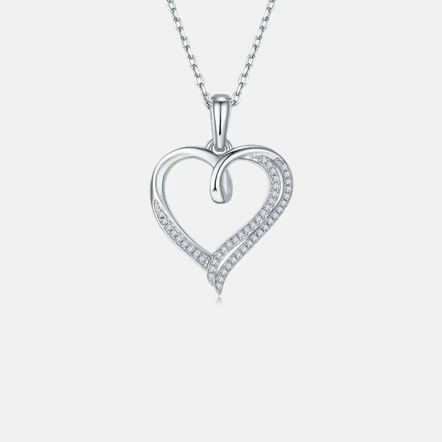 Moissanite 925 Sterling Silver Heart Shape Necklace - Bad Moms Club