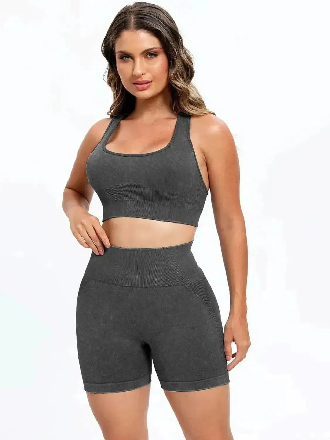 Scoop Neck Wide Strap Top and Shorts Active Set - Bad Moms Club