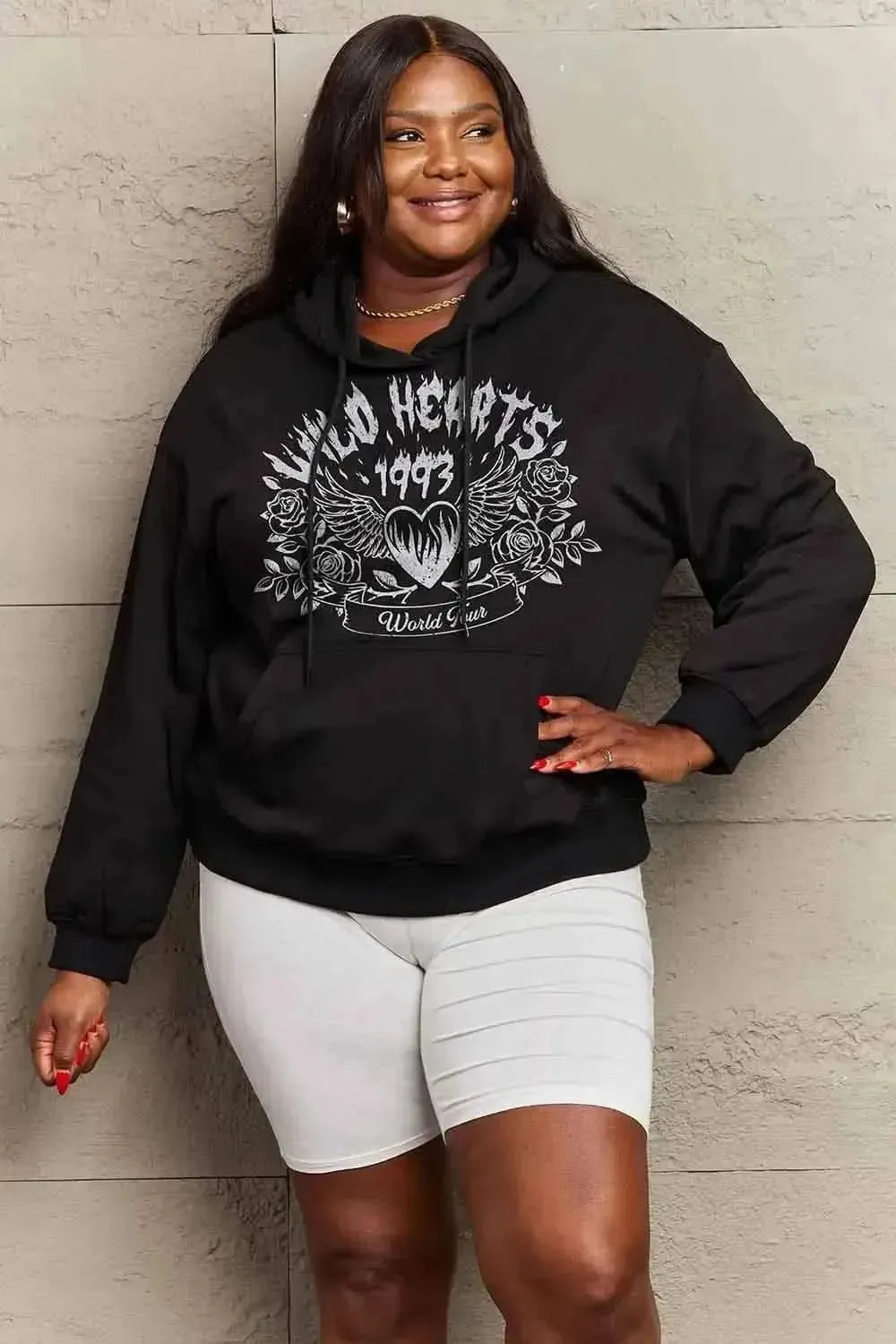 Simply Love Simply Love Full Size WILD HEARTS 1993 WORLD TOUR Graphic Hoodie - Bad Moms Club