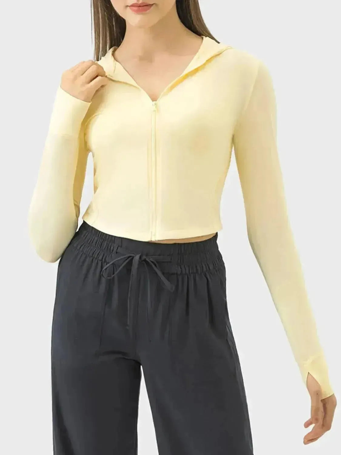 Zip Up Hooded Long Sleeve Active Outerwear - Bad Moms Club