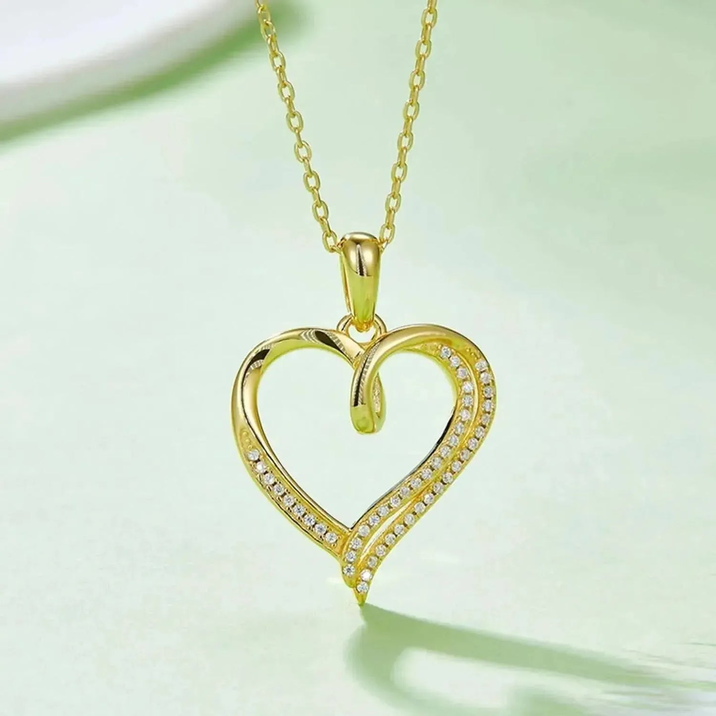 Moissanite 925 Sterling Silver Heart Shape Necklace - Bad Moms Club