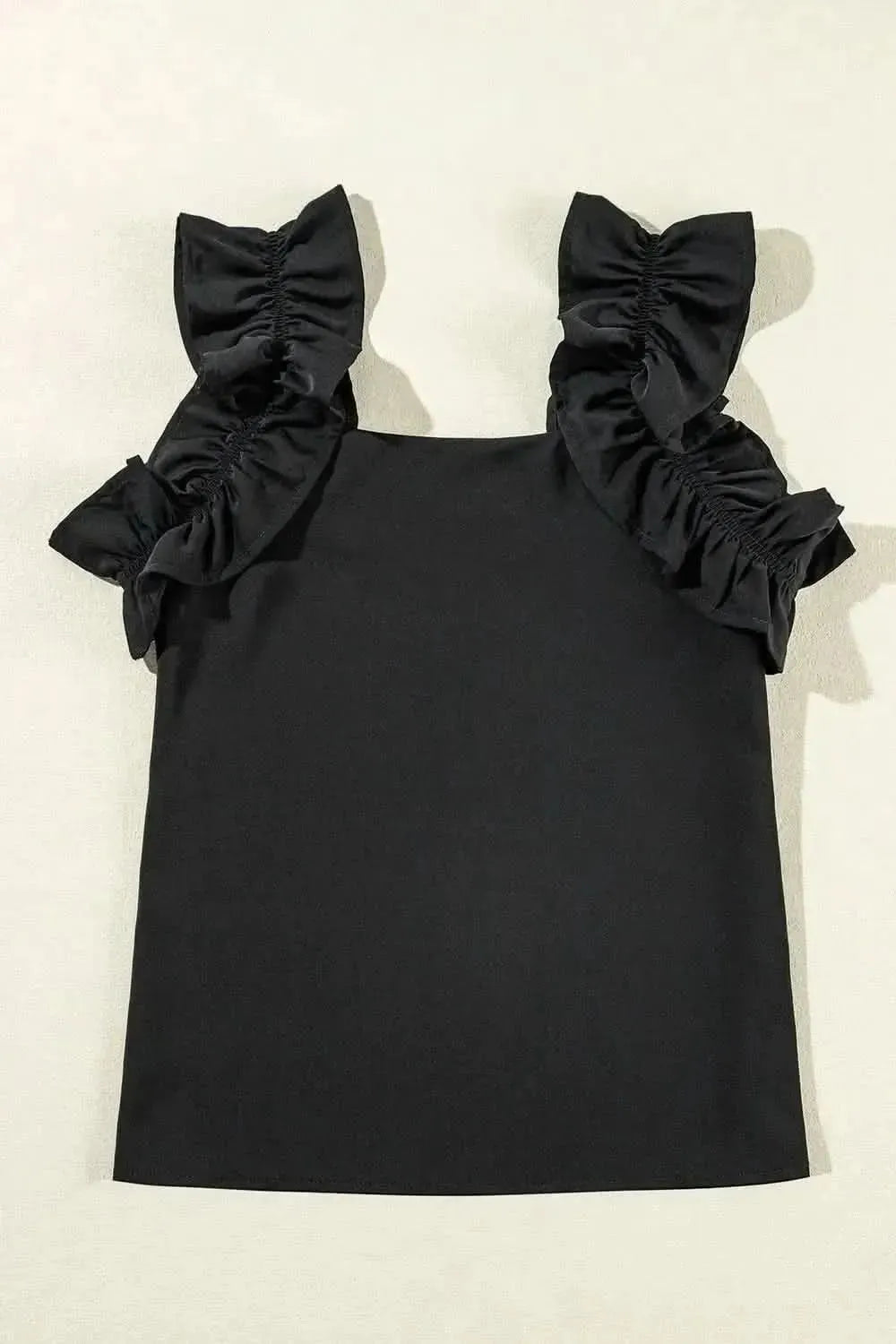 Ruffled Square Neck Tank - Bad Moms Club