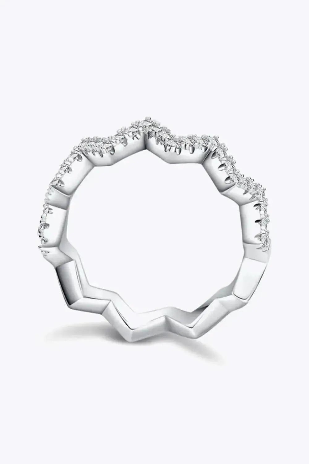 Moissanite Wavy Band Ring - Bad Moms Club