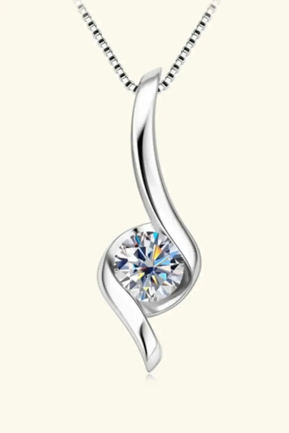 1 Carat Moissanite 925 Sterling Silver Necklace - Bad Moms Club