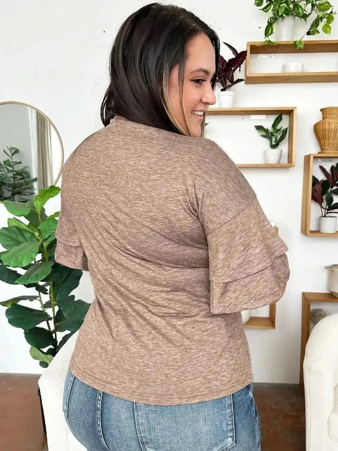 V-Neck Half Sleeve Blouse - Bad Moms Club