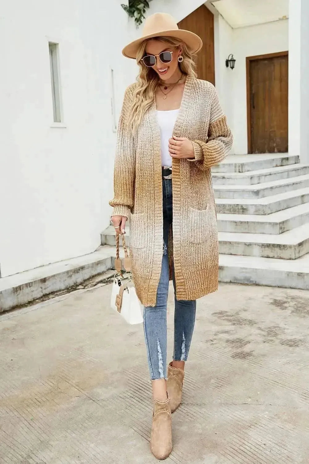 Gradient Open Front Cardigan - Bad Moms Club