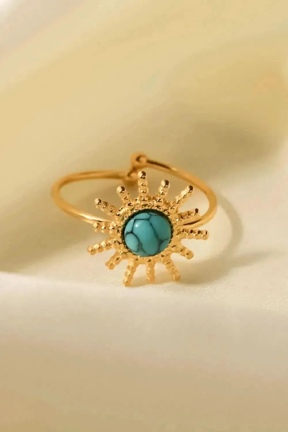 Natural Stone Sun Shape Open Ring - Bad Moms Club