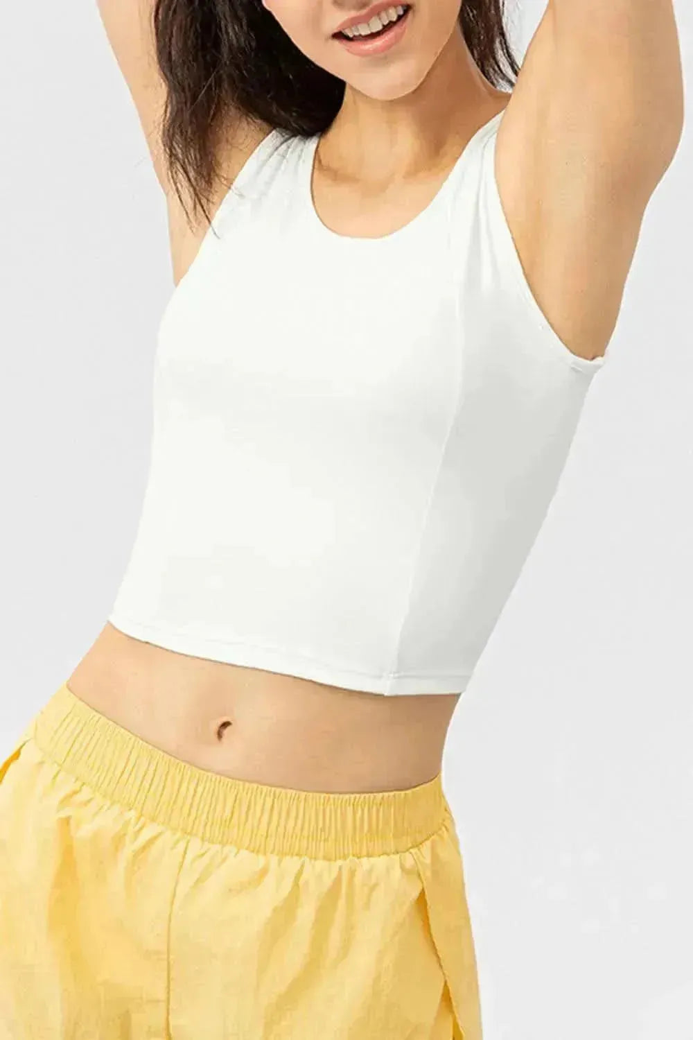 Round Neck Wide Strap Active Tank - Bad Moms Club