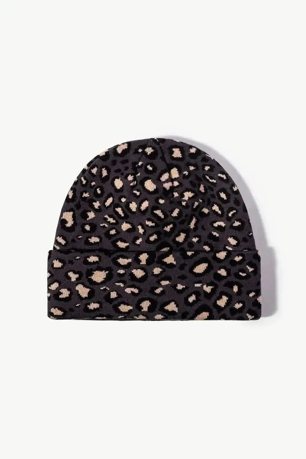 Leopard Pattern Cuffed Beanie - Bad Moms Club