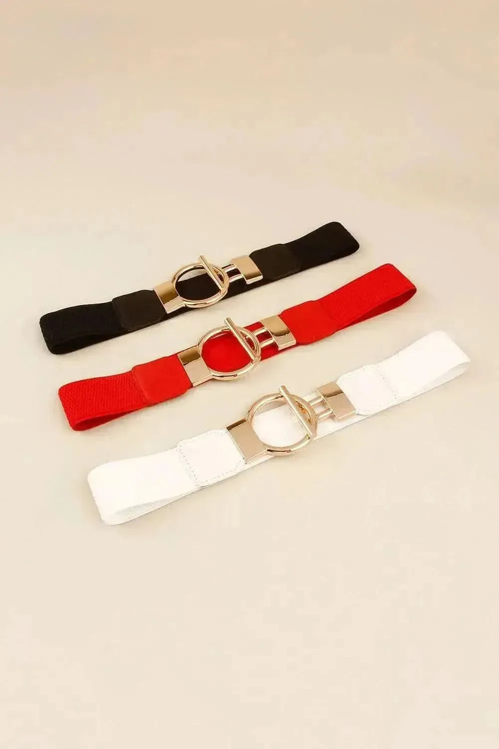 Circle Shape Buckle Zinc Alloy Buckle PU Leather Belt - Bad Moms Club