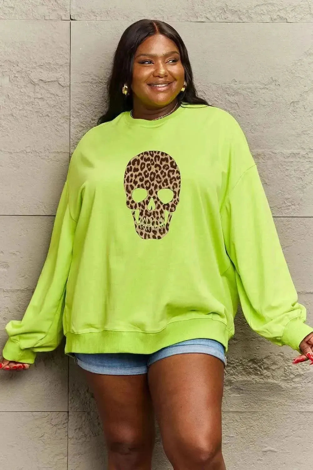Simply Love Full Size Drop Shoulder Graphic Sweatshirt - Bad Moms Club