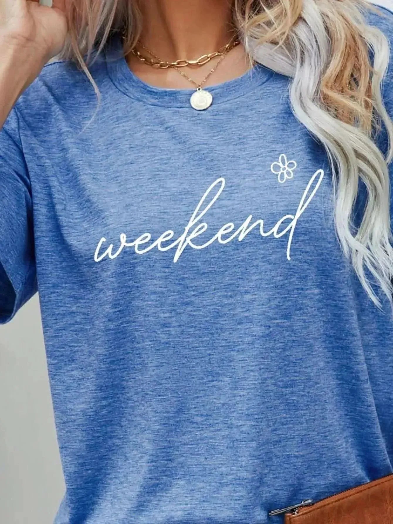 WEEKEND Flower Graphic Short Sleeve Tee - Bad Moms Club
