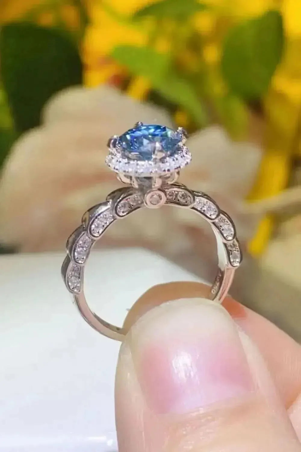 925 Sterling Silver 1 Carat Moissanite Cluster Ring - Bad Moms Club