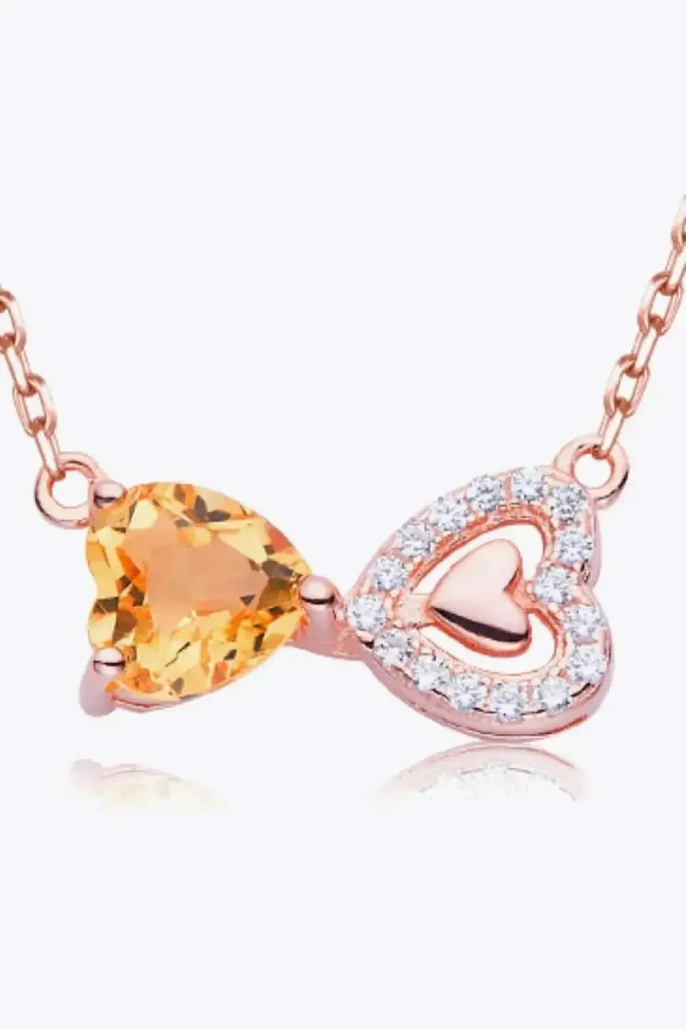 Citrine Heart 925 Sterling Silver Necklace - Bad Moms Club