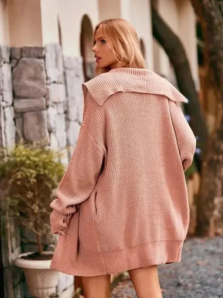 Dropped Shoulder Long Sleeve Cardigan - Bad Moms Club