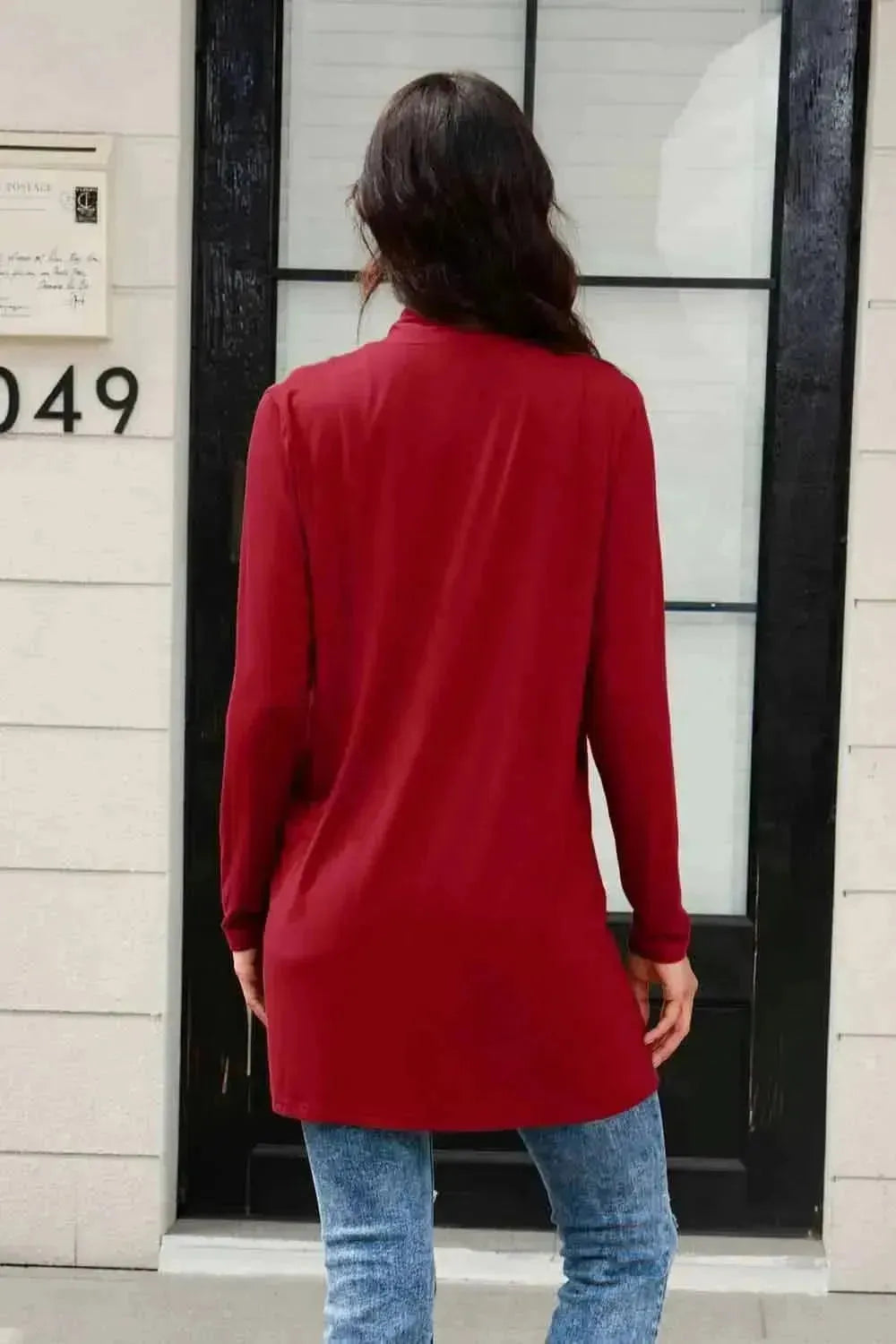 Basic Bae Full Size Open Front Long Sleeve Cardigan with Pockets - Bad Moms Club