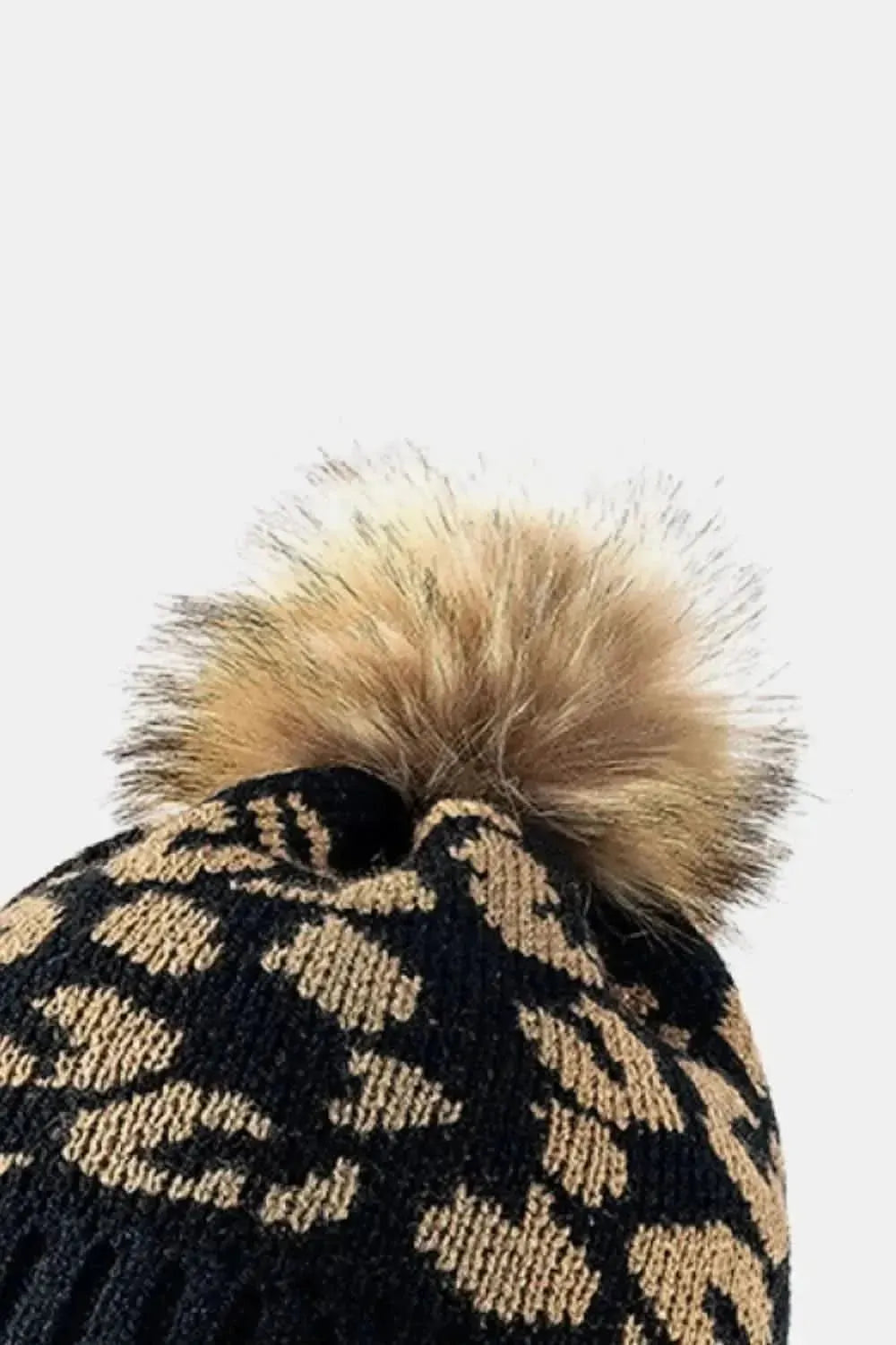 Leopard Pom-Pom Cuffed Beanie - Bad Moms Club