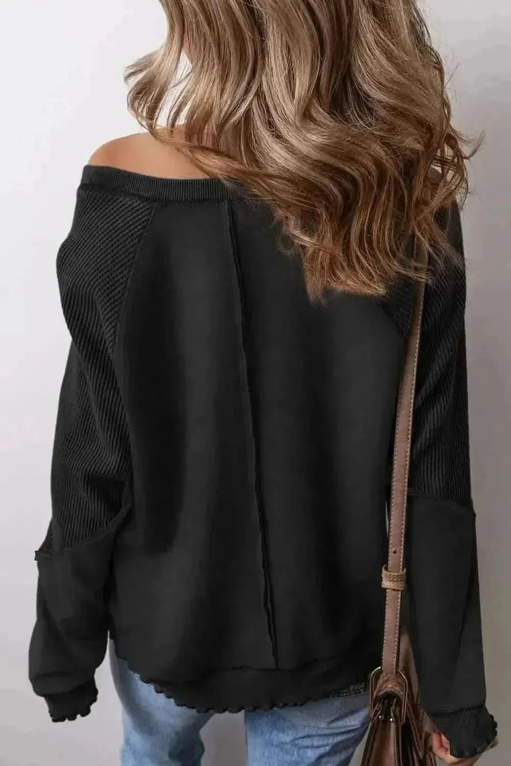 Exposed Seam Long Sleeve Sweatshirt - Bad Moms Club