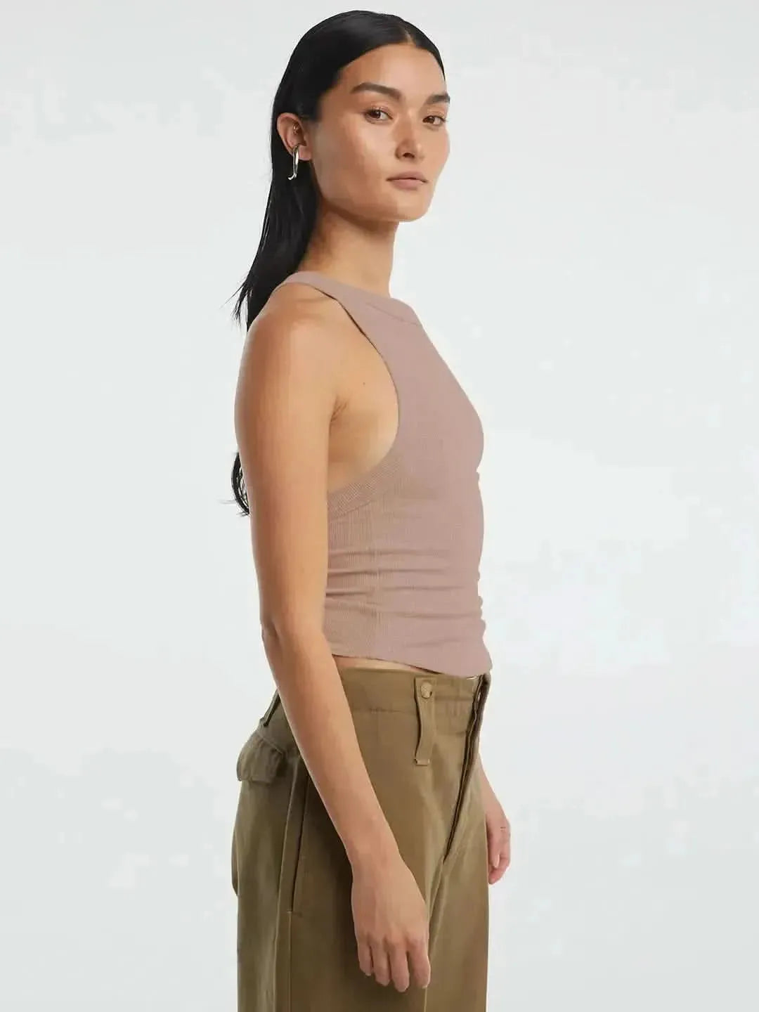 Halter Neck Ribbed Cropped Top - Bad Moms Club