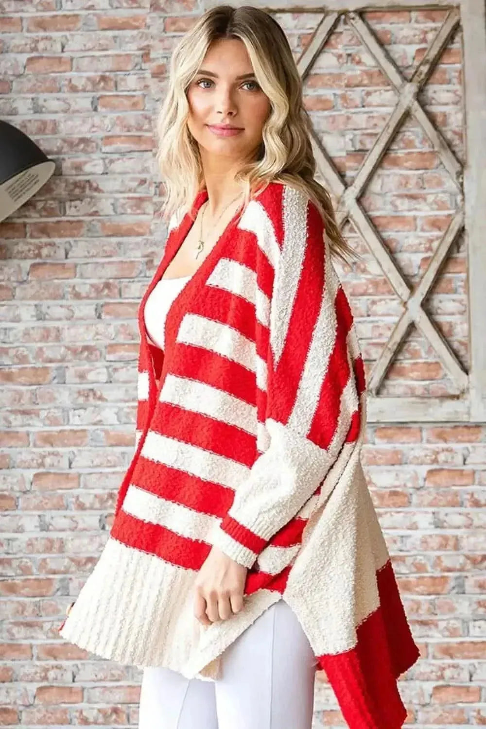 First Love Textured Striped Button Down Cardigan - Bad Moms Club
